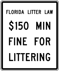 Florida Litter Law Sign