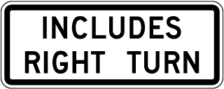 Includes Right Turn Sign