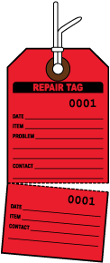 Red Repair Tag