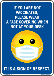 Custom Wear Mask When Not At Desk Sign