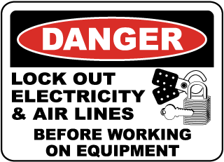 Danger Lock Out Electricity Label