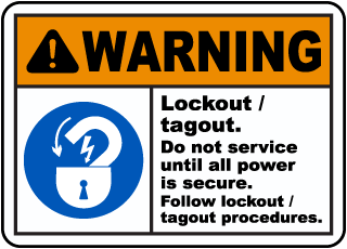 Warning Lockout Tagout Sign