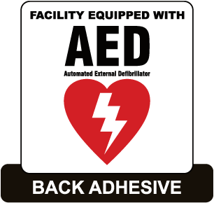 Facility Equipped With AED Label