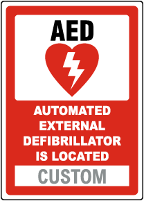 Custom AED Location Signs
