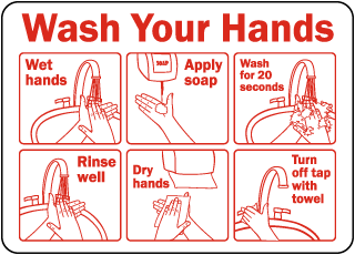 Wash Your Hands Instructions Sticker