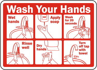 Wash Your Hands Instructions Sticker