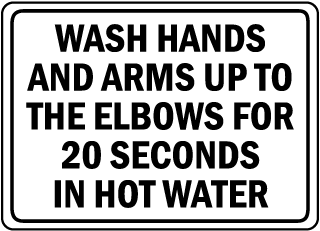 Wash Hands Up To Elbows Sticker