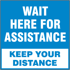 Wait Here for Assistance Floor Signs