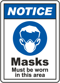 Masks Must Be Worn In This Area Sign