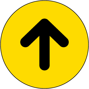 Yellow Directional Arrow Floor Sign