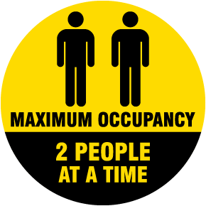 Two People Maximum Occupancy Floor Sign