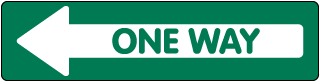 Green One Way Left Directional Floor Sign