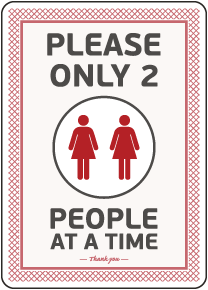 Please Only Two People Restroom Sign