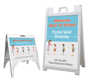 Back to School Social Distancing Sandwich Board Sign