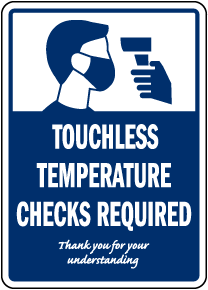 Touchless Temperature Checks Required Sign 