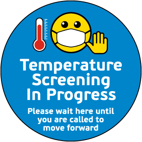 Temperature Screening in Progress Floor Sign
