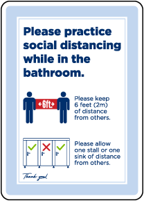 Bathroom Social Distancing Sign