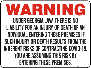 Warning Georgia Covid-19 Law