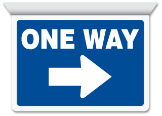 One Way Right Arrow Horizontal Projecting Sign