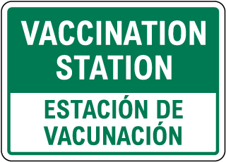 Bilingual Vaccination Station Sign