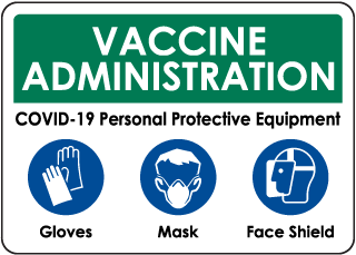 Vaccine Administration PPE Sign