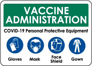 Vaccine Administration PPE Sign