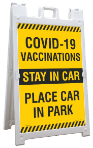 COVID-19 Vaccination Parking Sandwich Board Sign