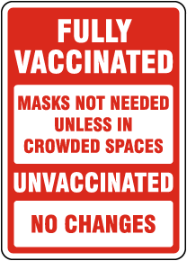 Fully Vaccinated & Unvaccinated Mask Requirements Sign