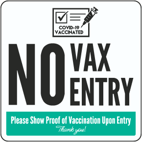 No Vax No Entry Floor Sign