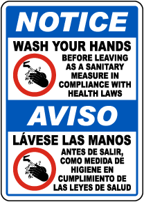 Bilingual Wash Your Hands Sign