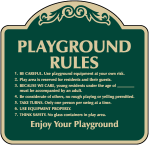 Decorative Playground Rules Sign
