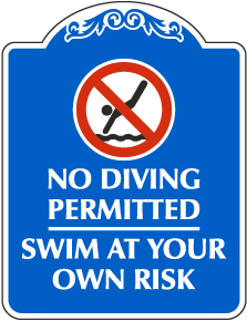 No Diving Permitted Sign