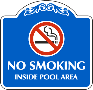 No Smoking Inside Pool Area Sign