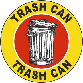 Trash Can Floor Sign