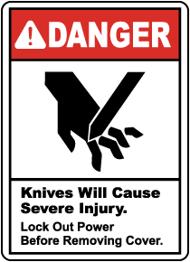 Knives Will Cause Severe Injury Sign