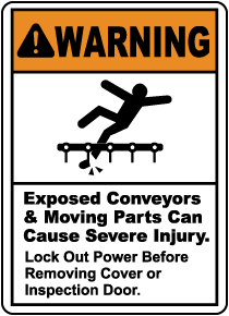 Exposed Conveyors & Moving Parts Sign