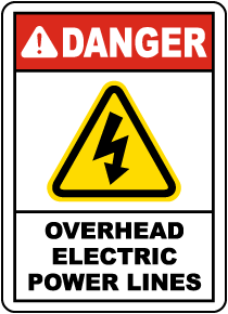 Overhead Electric Power Lines Sign