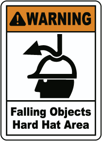 Falling Objects Hard Hat Area Sign