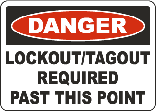 Danger Lockout/Tagout Required Sign