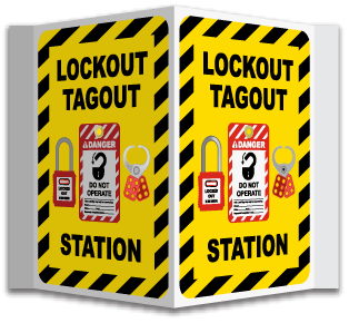 3-Way Lockout Tagout Station Sign