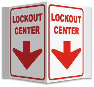 3-way Lockout Center Station Sign