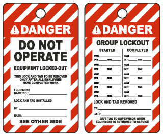 Danger Lock And Tag To Be Removed Only After All Employess Have Completed Work Tag