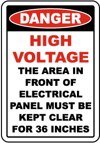 High Voltage Panel Must Be Clear Label