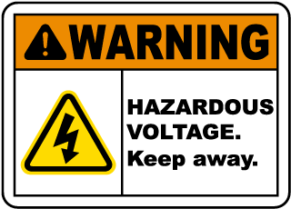 Hazardous Voltage Keep Away Label