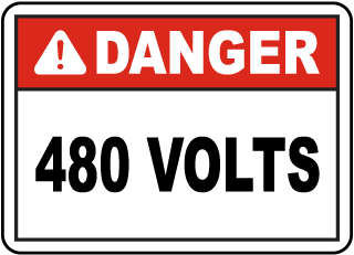 Danger 480 Volts Sign
