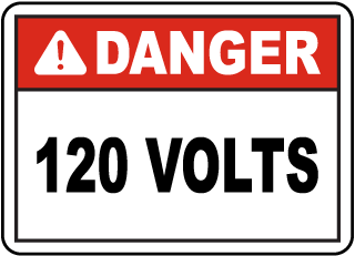 Danger 120 Volts Label