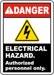 Electrical Hazard Authorized Only Sign