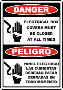 Bilingual Danger Electrical Box Sign