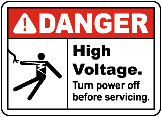 High Voltage Turn Off Power Label