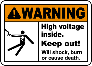 High Voltage Inside Keep Out Label